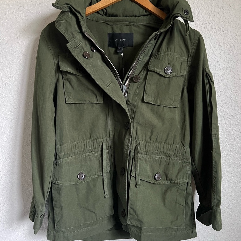 NWT J Crew Field Mechanic Hooded Utility Jacket Sz SP
